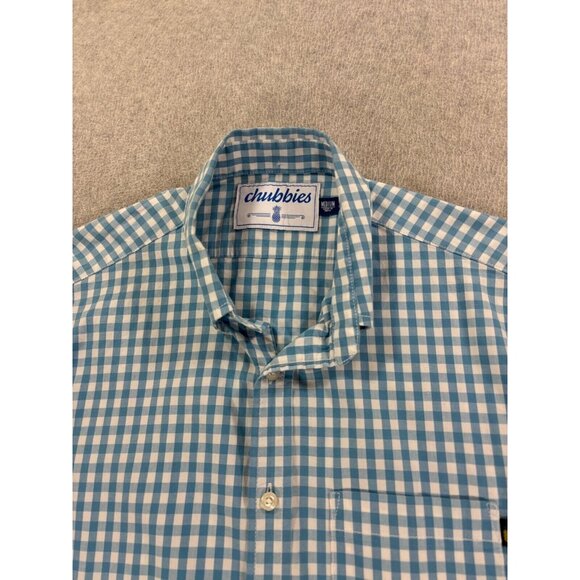 Chubbies Plaid Long Sleeve Button Down Shirt (Men's Medium) Blue - Picture 2 of 13